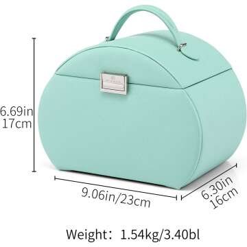 Vlando Half-Moon Jewelry Box for Girls - Green