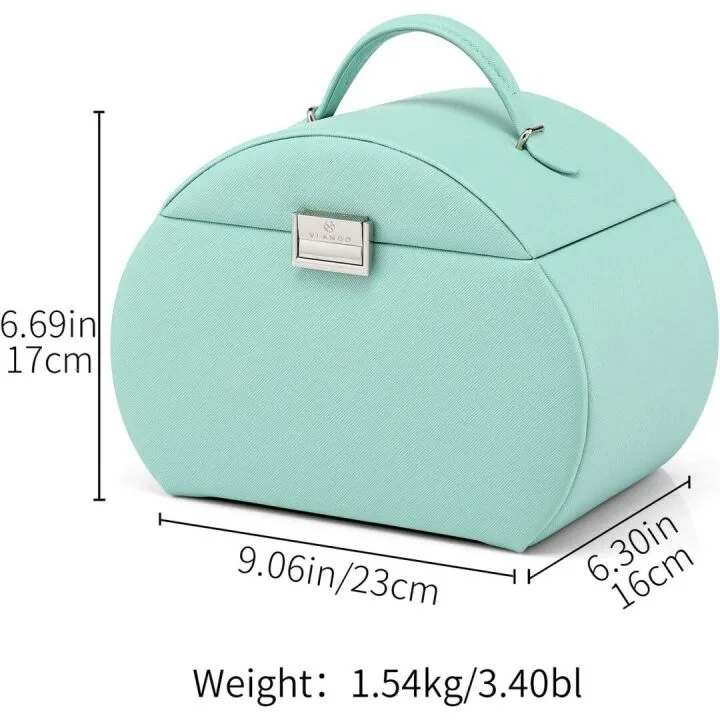 Vlando Half-Moon Jewelry Box for Girls - Green