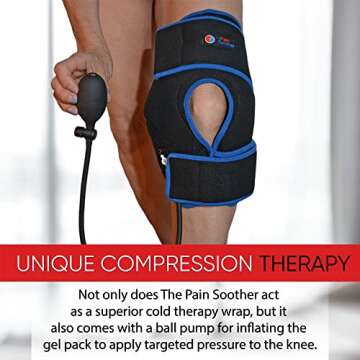 Compression Ice Pack for Knee - Cold Therapy for After Knee Surgery and Pain Relief, Inflatable Brace with Air Pump for Joints, FSA or HSA Eligible, Scroll Down to Bundle with X-tra Gel Pack