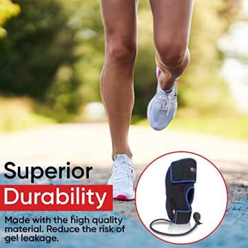 Compression Ice Pack for Knee - Cold Therapy for After Knee Surgery and Pain Relief, Inflatable Brace with Air Pump for Joints, FSA or HSA Eligible, Scroll Down to Bundle with X-tra Gel Pack