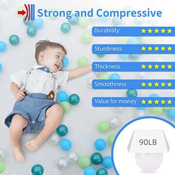 STARBOLO Ball Pit Balls - 100pcs Crush Proof Plastic Children's Toy Balls Macaron Ocean Balls Kids Toy Balls for Birthday Parties Games Pool (100pcs, Pearl Blue&Green)