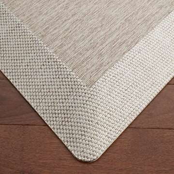 Martha Stewart Mira Modern Heathered Anti-Fatigue Air-Infused Kitchen Mat, Coffee Brown, 19.6"x32"