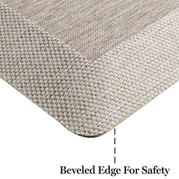 Martha Stewart Mira Modern Heathered Anti-Fatigue Air-Infused Kitchen Mat, Coffee Brown, 19.6"x32"