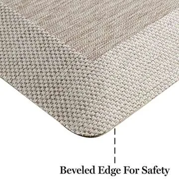 Martha Stewart Mira Modern Heathered Anti-Fatigue Air-Infused Kitchen Mat, Coffee Brown, 19.6"x32"