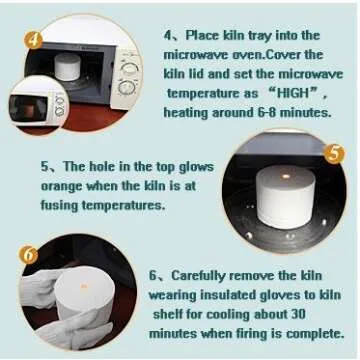 Extra Large Microwave Kiln Kit for DIY Glass Fusing 9pcs Set