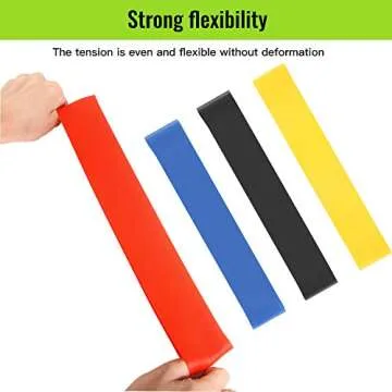 ERUW Resistance Bands, [Set of 5] Skin-Friendly Elastic Resistance Fitness Exercise Loop Bands with 5 Different Resistance Levels Ideal for Home, Gym, Yoga, Training