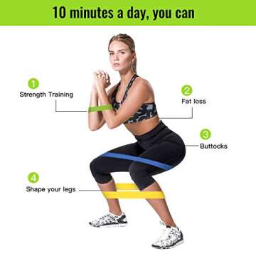 ERUW Resistance Bands, [Set of 5] Skin-Friendly Elastic Resistance Fitness Exercise Loop Bands with 5 Different Resistance Levels Ideal for Home, Gym, Yoga, Training