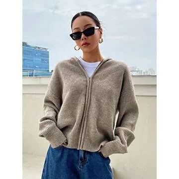 KAKIGO Long Sleeve Cropped Cardigan for Women - Stylish Comfort