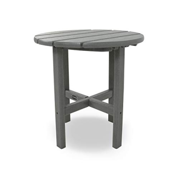 POLYWOOD RST18GY 18" Slate Grey Round Side Table