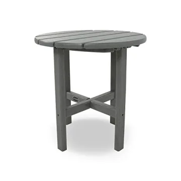 POLYWOOD RST18GY 18" Slate Grey Round Side Table