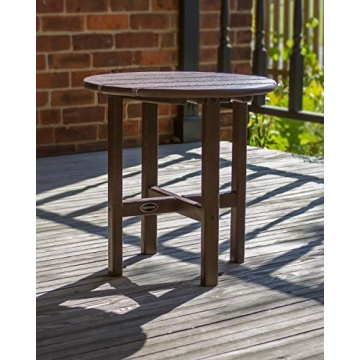 POLYWOOD RST18GY 18" Slate Grey Round Side Table