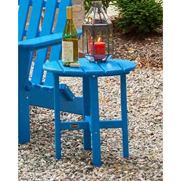 POLYWOOD RST18GY 18" Slate Grey Round Side Table