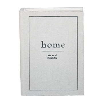 Foreside Home and Garden White Faux Book 8x6 Lidded Decorative Wood Storage Box