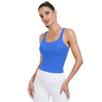 HeyNuts Ribbed Sports Bra - Longline Criss Cross for Women