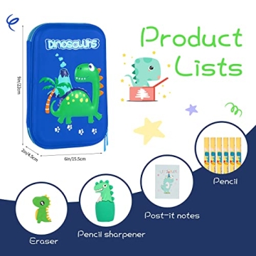 homicozy Cute Dinosaur Pencil Case Set for Kids