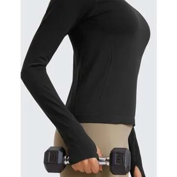 CRZ YOGA Women's Comfortable Workout Long Sleeve Shirt