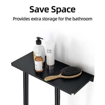 STWWO Bathroom Towel Storage Rack, Towel Racks for Bathroom Wall Mounted 30 inch with Shelf Can Holds 6 Large Towels, Wall Towel Rack for Rolled Towels, Black