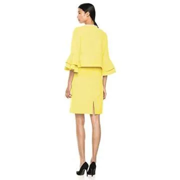 Tahari ASL Petite Ruffle Sleeve Open Jacket Dress Set