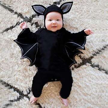 Newborn Bat Costume Hooded Romper - Perfect for First Halloween