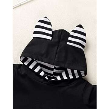 Adorable Baby Bat Costume Hooded Romper for Halloween