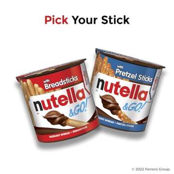 Nutella & GO! Bulk 12 Pack, Hazelnut and Cocoa Spread with Pretzel Sticks, Stocking Stuffers, Snack Cups, 1.9 oz Each​