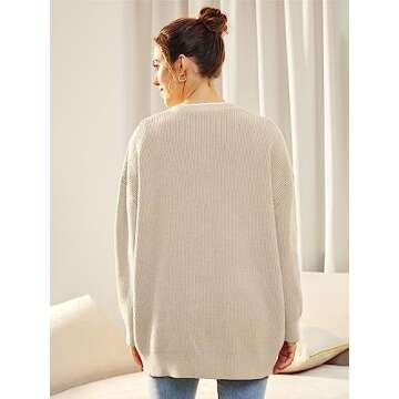 EFAN Womens Open Front Cardigan Sweaters 2025 Oversized Button Sweaters V Neck Loose Cardigans Knit Outwear