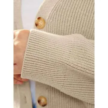 EFAN Womens Open Front Cardigan Sweaters 2025 Oversized Button Sweaters V Neck Loose Cardigans Knit Outwear