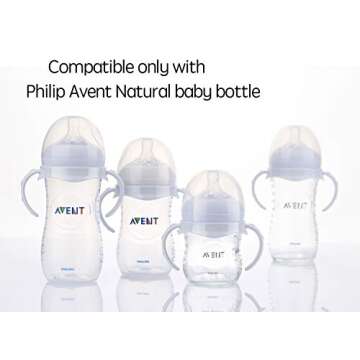 Compatible Baby Bottle Handles for Philips Avent Natural Baby Feeding Bottles, 2 Count