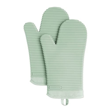 KitchenAid Ribbed Silicone Oven Mitt Set for Safe Cooking