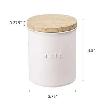 Yamazaki Home Tosca Ceramic Canister – Dry Food Kitchen Storage Container Organizer.,White