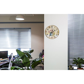 Elegant Silent Vintage Wooden Round Wall Clock for Home