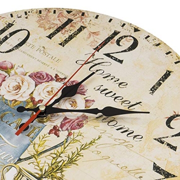 Elegant Silent Vintage Wooden Round Wall Clock for Home