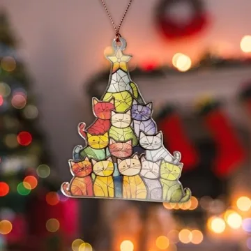 Charming Cat Ornament for Christmas Tree Gifts