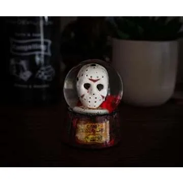 Silver Buffalo Friday The 13th Jason's Mask 3-Inch Mini Snow Globe with Swirling Glitter Display Piece | Horror Movie Collectible Keepsake