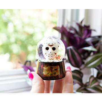 Silver Buffalo Friday The 13th Jason's Mask 3-Inch Mini Snow Globe with Swirling Glitter Display Piece | Horror Movie Collectible Keepsake