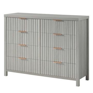 OAKHAM HOME Stylish Fluted Dresser with 8 Drawers