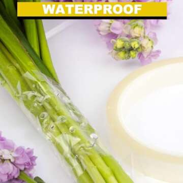 ARIFLOR 4Packs Clear Floral Tape - 1/4 inches Wide Floral Vase Tape, Clear Waterproof Floral Tape for Fresh Flower Bouquets and Flower Arrangements Crafts (0.25inch*4Packs), 0.25inch*4Pack