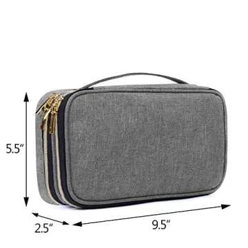 Teamoy Double Layer Jewelry Organizer, Jewelry Travel Case for Rings, Necklaces, Earrings, Bracelets and More(Medium, Gray)