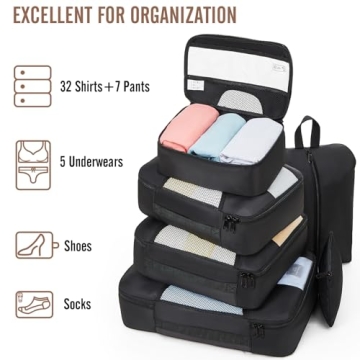 Veken 8 Set Packing Cubes - Travel Made Easy