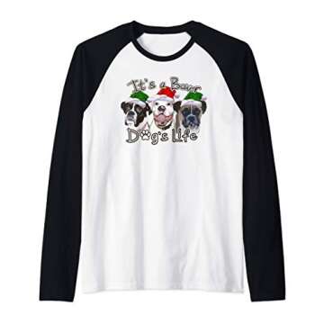 Have a Boxer Dog Christmas Raglan Baseball Tee
