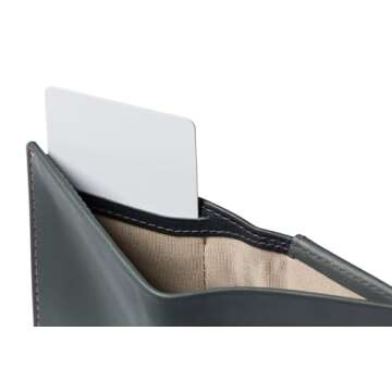 Bellroy Note Sleeve, Slim Leather Wallet, RFID Editions Available (Max. 11 Cards and Cash) - Everglade