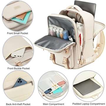 Travel Laptop Backpack, Business Work Backpacks Large College Bookbag for Women Men Water Resistant ...