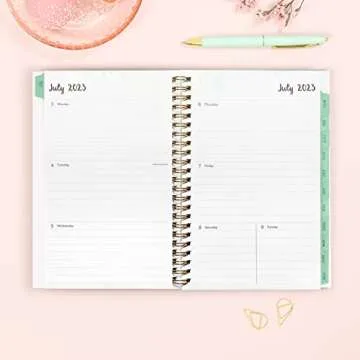 Blue Sky 2023-2024 Academic Year Weekly and Monthly Planner, 5" x 8", Frosted Flexible Cover, Wirebo...