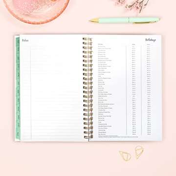 Blue Sky 2023-2024 Academic Year Weekly and Monthly Planner, 5" x 8", Frosted Flexible Cover, Wirebound, Laurel (144724)