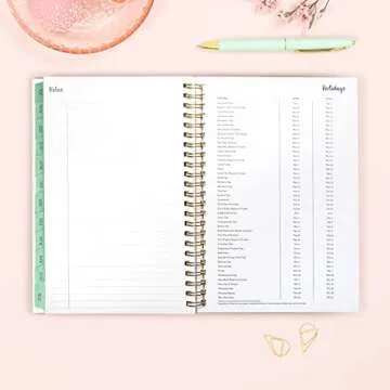 Blue Sky 2023-2024 Academic Year Weekly and Monthly Planner, 5" x 8", Frosted Flexible Cover, Wirebound, Laurel (144724)