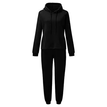 KYLASIEN Women Long Sleeve Fleece Tracksuit 2022 Winter Casual Hood Sweatshirt Jogger Pant 2 Piece Outfit Loose Fitting Fashion Workout Athletic Loungewear Sets Hoodies