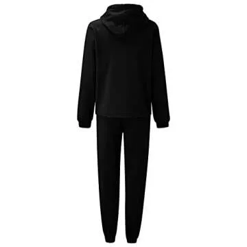 KYLASIEN Women Long Sleeve Fleece Tracksuit 2022 Winter Casual Hood Sweatshirt Jogger Pant 2 Piece Outfit Loose Fitting Fashion Workout Athletic Loungewear Sets Hoodies