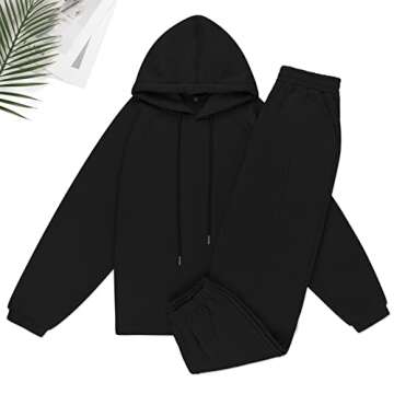 KYLASIEN Women Long Sleeve Fleece Tracksuit 2022 Winter Casual Hood Sweatshirt Jogger Pant 2 Piece Outfit Loose Fitting Fashion Workout Athletic Loungewear Sets Hoodies