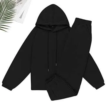 KYLASIEN Women Long Sleeve Fleece Tracksuit 2022 Winter Casual Hood Sweatshirt Jogger Pant 2 Piece Outfit Loose Fitting Fashion Workout Athletic Loungewear Sets Hoodies