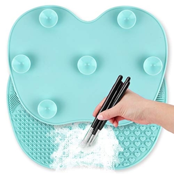 Ranphykx Silicon Makeup Brush Cleaning Mat: Portable Scrubber with Suction Cup